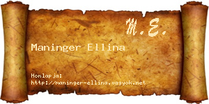Maninger Ellina névjegykártya